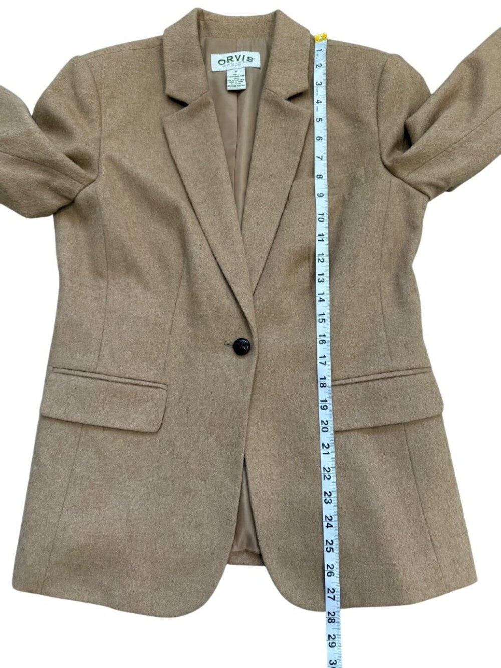 Vtg Orvis Womens Size 8 Blazer Camel Hair Tan Single-Button Lined Classic Fit - Picture 5 of 8